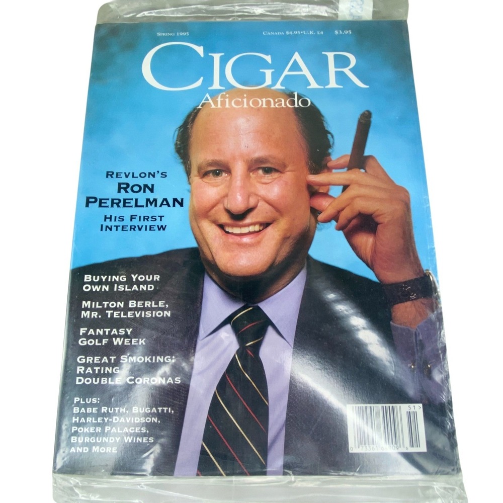 Vtg Cigar Aficionado Magazine Spring 1995‎ Ron Perelman Babe Ruth Bugatti New
